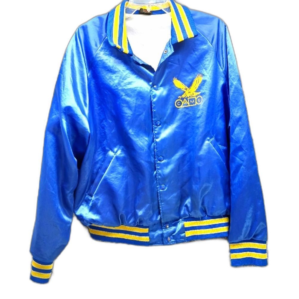 Aristo Jac Men's Large Varsity Bomber Jacket. Front and back Logo. 2 pockets...